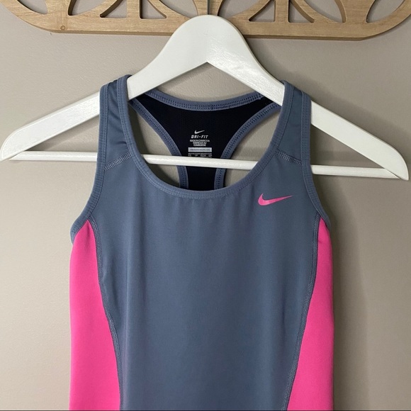 Nike Dri-Fit Work Out Tank Top Pink/Gray Sz XS - Picture 2 of 9